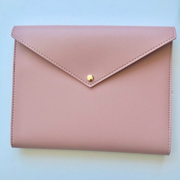 MINISO Shoulder Bag Blue Tote/Pink Portfolio Organizer Vegan Leather, Pen - Picture 9 of 16